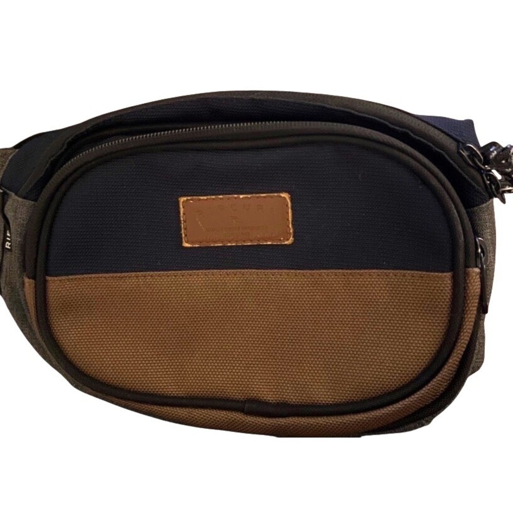 Ripcurl Waist Bag Mens Navy Tan Color Block Polyester Fanny Pack